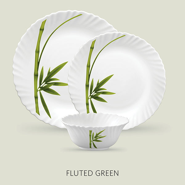 Dinner 12 Pieces Set - FLUTED GREEN