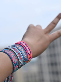 12pcs set Bohemian Braided Detail Geometric Pattern String Bracelet (Code:84)