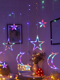 3.5m Colorful 120 Led Star & Moon Curtain String Light (Code 10)