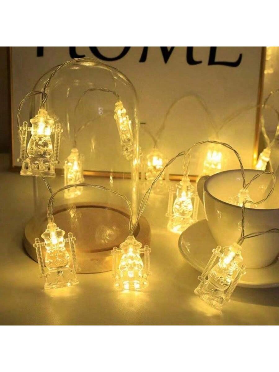 Yellow 1.5m 10 LED Lights Ramadan Lantern String Lights (Code:64)