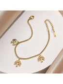 1pc Gold Color Double Layer Stainless Steel Pendant Bracelet (Code:74)