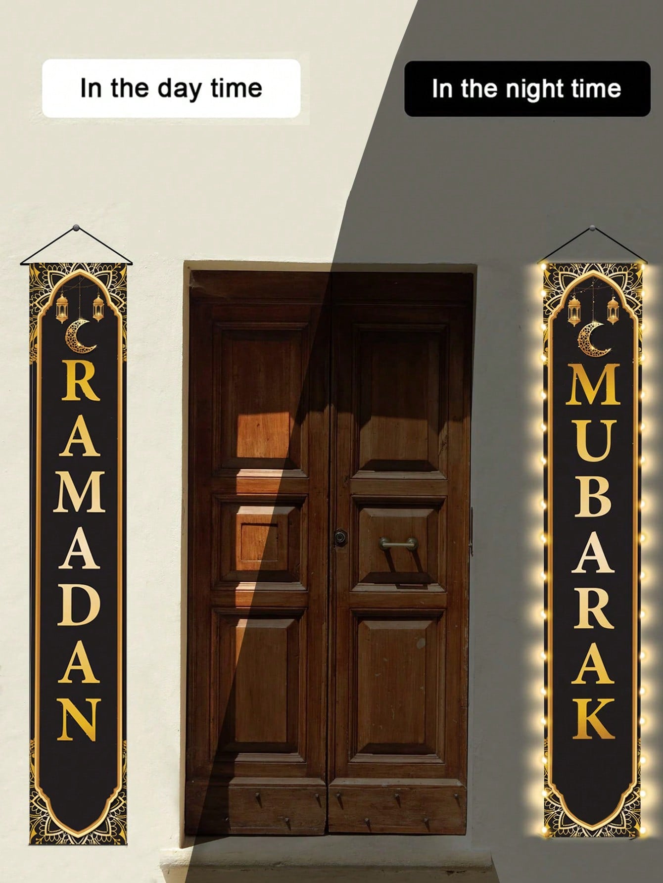 2pcs/5-meter String Lights/1set/Ramadan Mubarak Door Curtain Decorative LED Lights (Code:59)