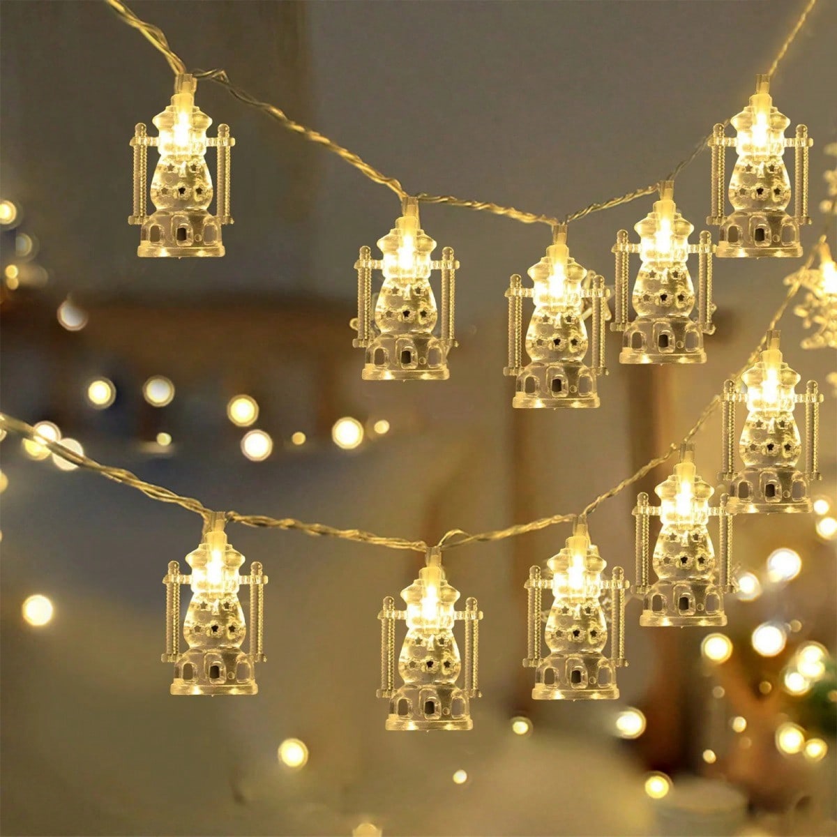 Warm White 1.5m 10 LED Lights Ramadan Lantern String Lights (Code:67)