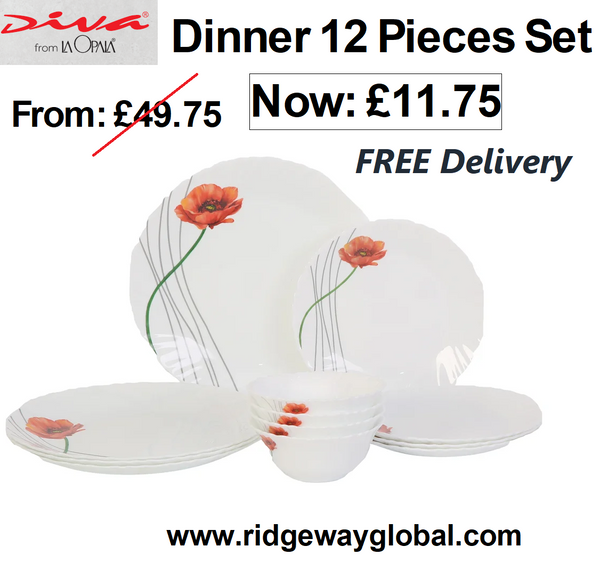 Dinner 12 Pieces Set - Red