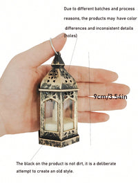 4pcs Vintage Brown Mini Lanterns With LED Lights (Code:37)