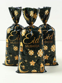 50Pcs Black Gold Eid Candy Bag   (Code:30)