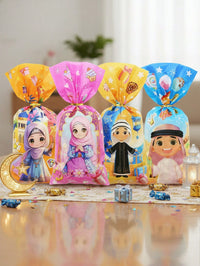 50pcs Random Pattern Mixed-Eid Mubarak Colorful Gift Bags (Code:34)