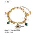 1pc Gold Color Double Layer Stainless Steel Pendant Bracelet (Code:74)