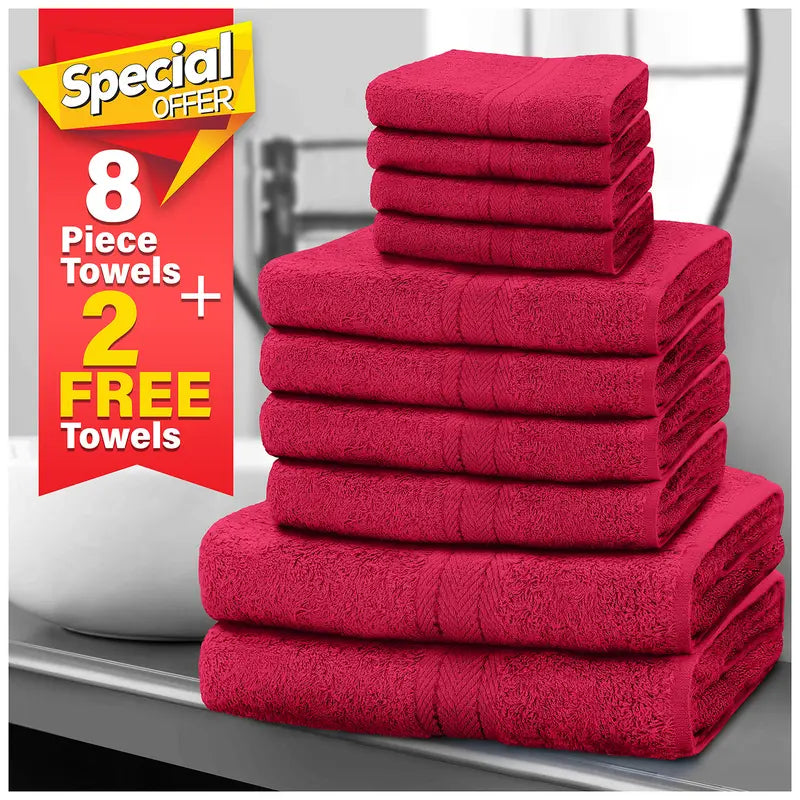 10pcs Premium Egyptian Cotton Towel Set