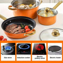 12pcs Stainless Steel Cookware Set Non Stick -Orange