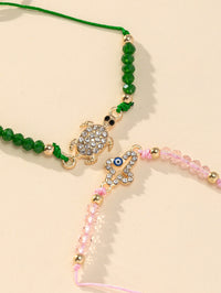 12pcs/set Eye & Rhinestone Decor Bracelet (Code:72)