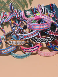 12pcs set Bohemian Braided Detail Geometric Pattern String Bracelet (Code:84)