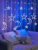 3.5m Colorful 120 Led Star & Moon Curtain String Light (Code 10)