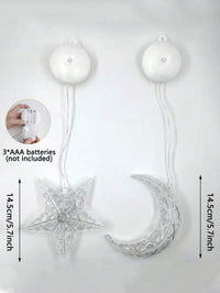 2PCs Moon Suction Cup Lamp /  LED Moon & Star  (Code:33)