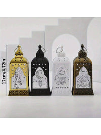 1PC Ramadan Moon & Star LED Candle Lamp Castle Lantern / White (Code:41)