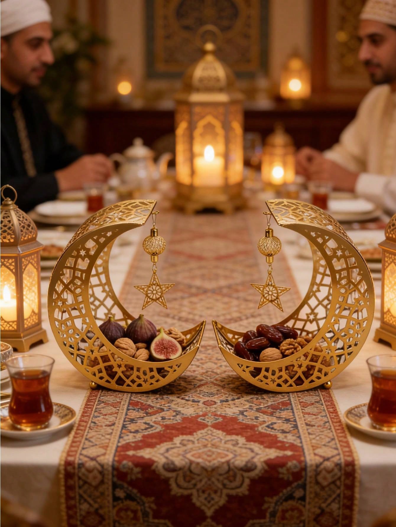 1pc Elegant Moon & Star Shaped Dates Serving Tray   (Code:27)