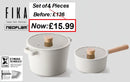 Set of 4 Pieces - Deep Pot22cm and Saucepan 18cm