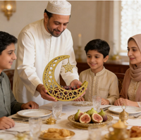 1pc Ramadan Crescent Moon & Star Shaped Dates Tray   (Code:28)