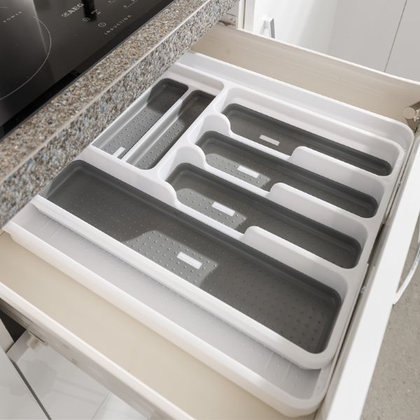 ADDIS Extendable Drawer Organiser White/Gray