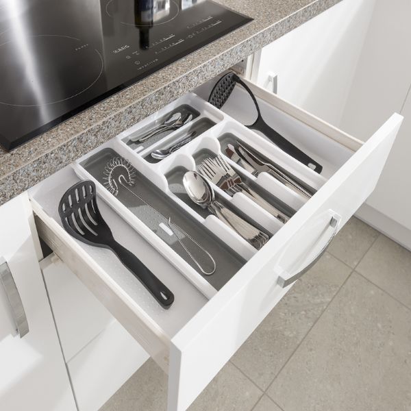 ADDIS Extendable Drawer Organiser White/Gray