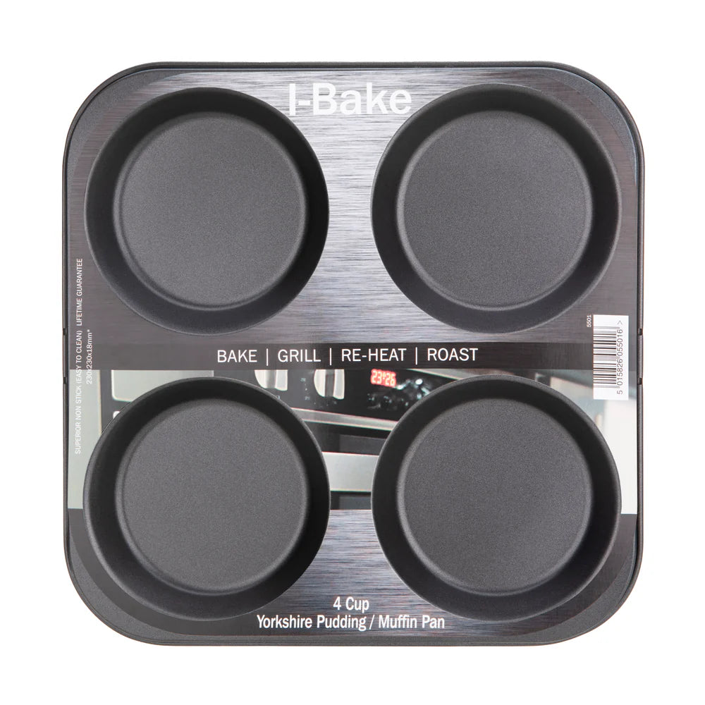 4 Cup Yorkshire Pudding Tray  | Non-Stick Carbon Steel 5015826055016