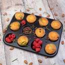 12 Cup Bun Tray | Non-Stick Carbon Steel  5015826055092