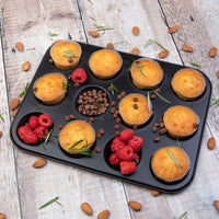 12 Cup Bun Tray | Non-Stick Carbon Steel  5015826055092