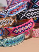 12pcs set Bohemian Braided Detail Geometric Pattern String Bracelet (Code:84)