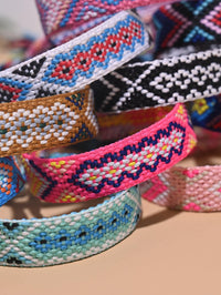12pcs set Bohemian Braided Detail Geometric Pattern String Bracelet (Code:84)