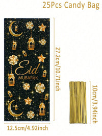 50Pcs Black Gold Eid Candy Bag   (Code:30)