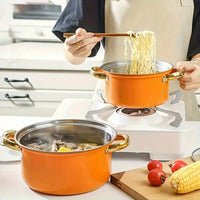 12pcs Stainless Steel Cookware Set Non Stick -Orange