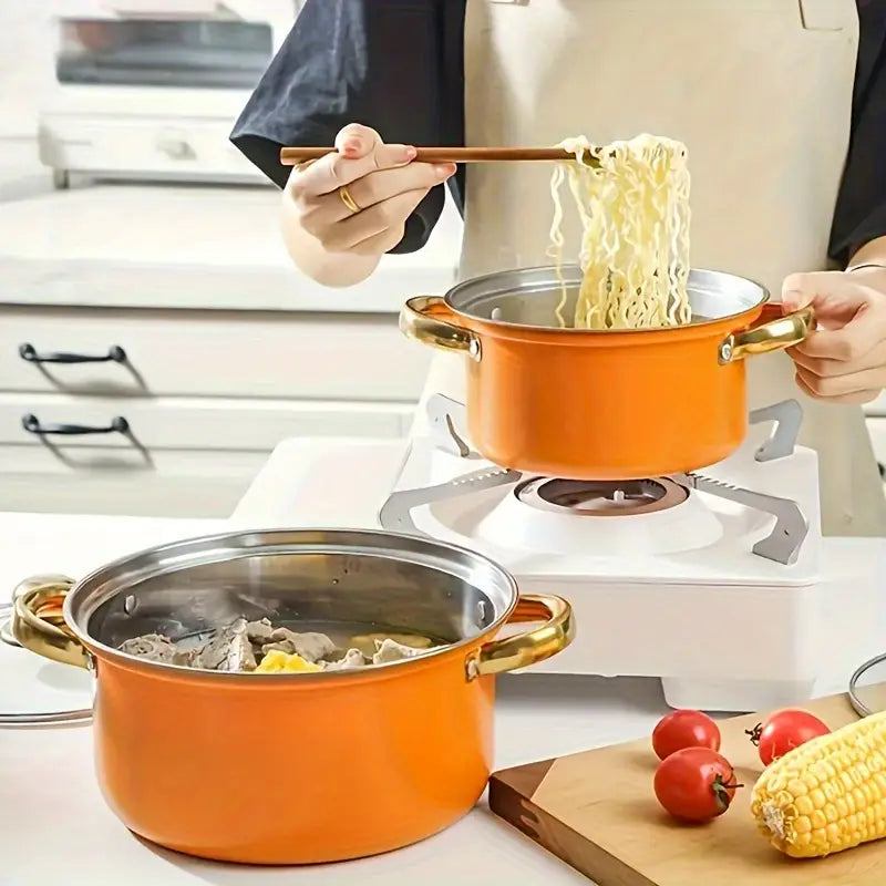 12pcs Stainless Steel Cookware Set Non Stick -Orange