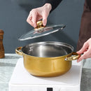 12pcs Golden stainless steel cookware set Non Stick