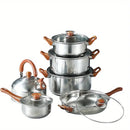 12pcs set of frying pan and kettle