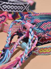 12pcs set Bohemian Braided Detail Geometric Pattern String Bracelet (Code:84)