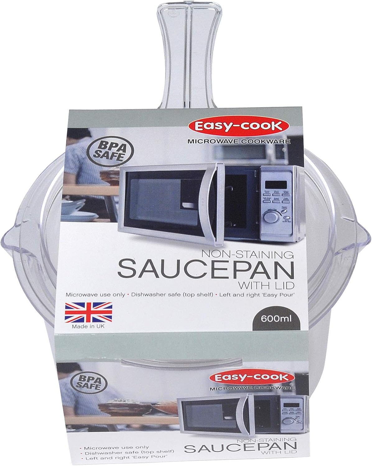 Microwave Sauce Pan and Lid 450ml, Clear (Easy-Cook)   5060064079201