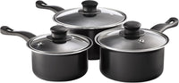 Value plus 3 PCE Sauce pan Set with Glass Lids, 16, 18, 20cm    5015826001204
