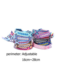 12pcs set Bohemian Braided Detail Geometric Pattern String Bracelet (Code:84)