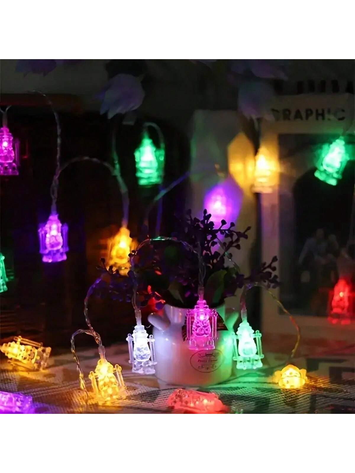 1.5m 10 LED Lights-multi-color Transparent Oil Kettle String Lights (Code:70)