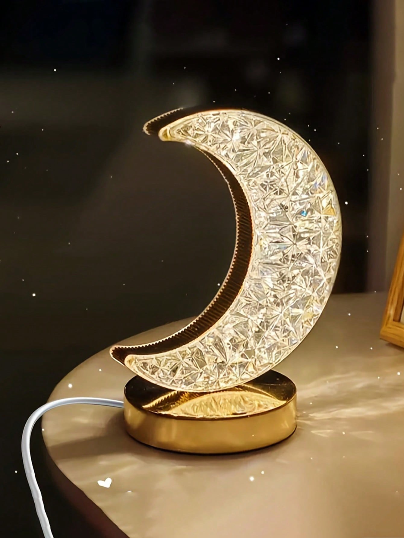 3-Color LED Crystal Lamp, Moon/Star Shape (Code:18)