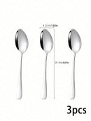 3PCS  Heavy Duty Stainless Steel Main Course Soup Spoons (Code 5)