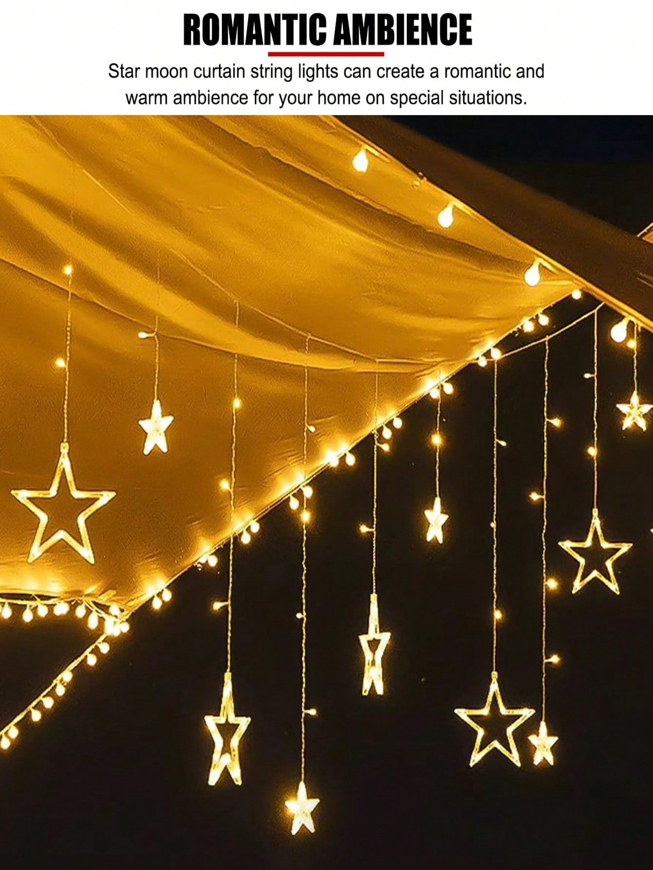 3.5m 126 LEDs Star and Moon String Lights  (Code:36)