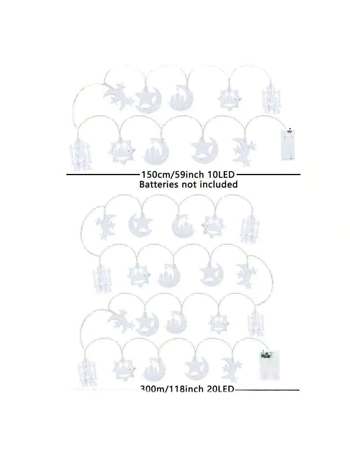 1.5m 10-lED Eid Mubarak Castle Lights String   (Code:24)