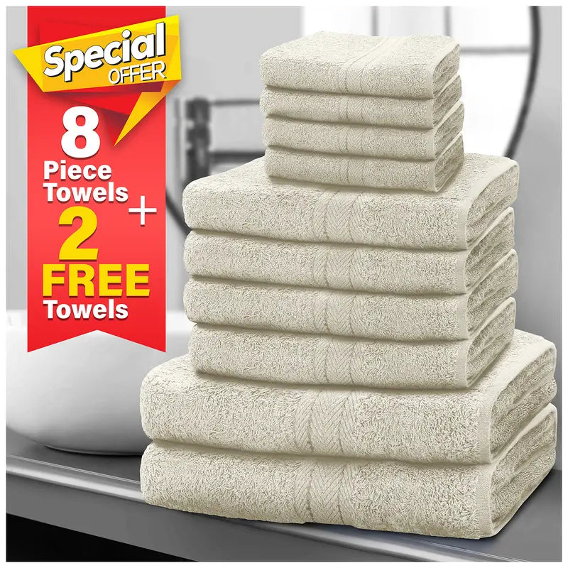 10pcs Premium Egyptian Cotton Towel Set