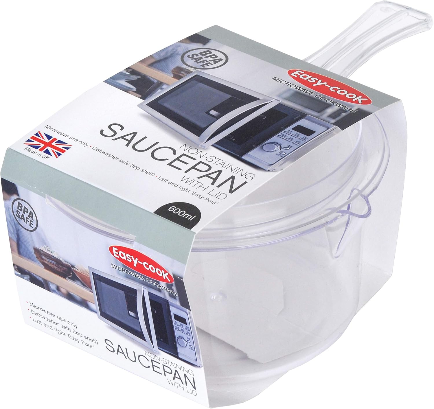 Microwave Sauce Pan and Lid 450ml, Clear (Easy-Cook)   5060064079201