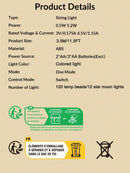 3.5m Colorful 120 Led Star & Moon Curtain String Light (Code 10)