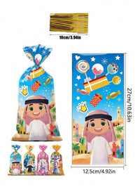 50pcs Random Pattern Mixed-Eid Mubarak Colorful Gift Bags (Code:34)