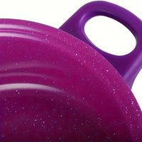 13pcs Heavy-Duty Cast Iron Non-Stick Cookware Set with Glass Lids- Purple