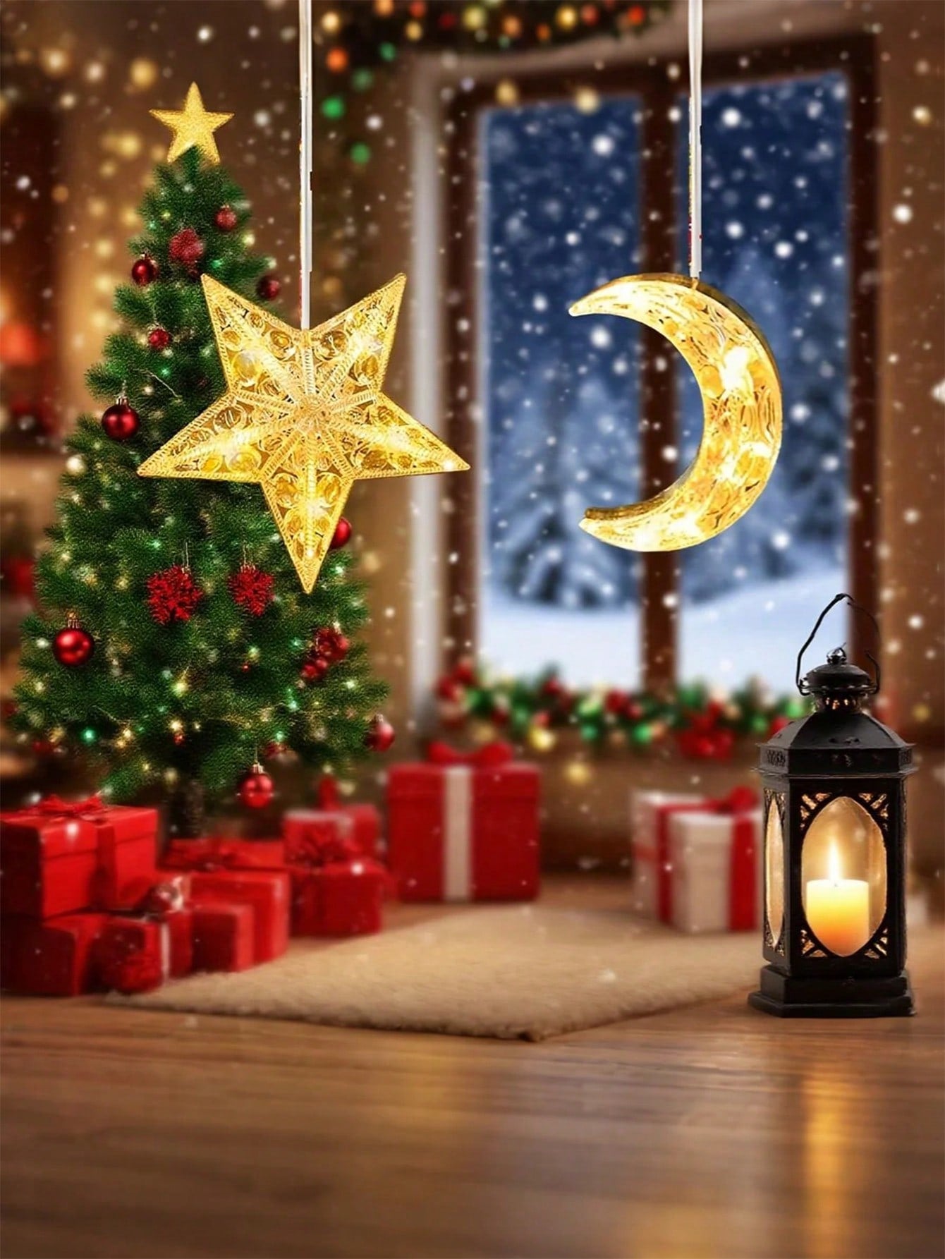 2PCs Moon Suction Cup Lamp /  LED Moon & Star  (Code:33)
