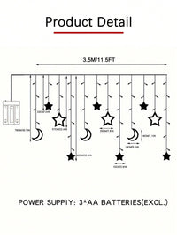3.5m 126 LEDs Star and Moon String Lights  (Code:36)